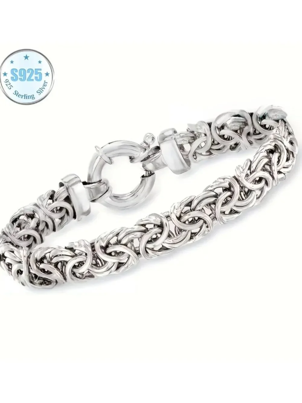 Italian 925 Sterling Silver Byzantine Bracelet 6mm 7